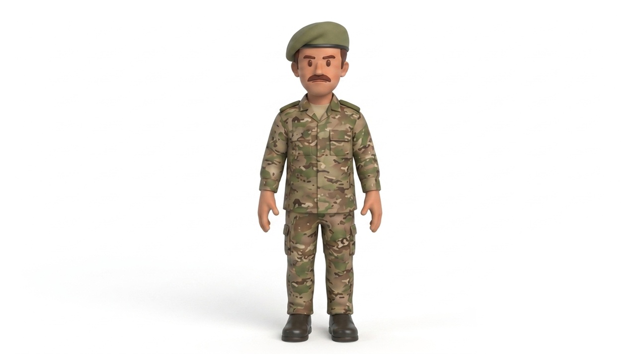 Media 1 for listing Cartoon Army Soldier Male Character - Rigged & Animated Military Asset