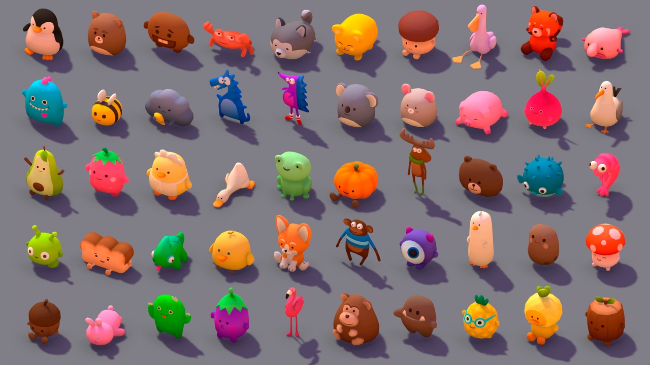 Media 1 for listing Plush Toys – Low-Poly Pack 1