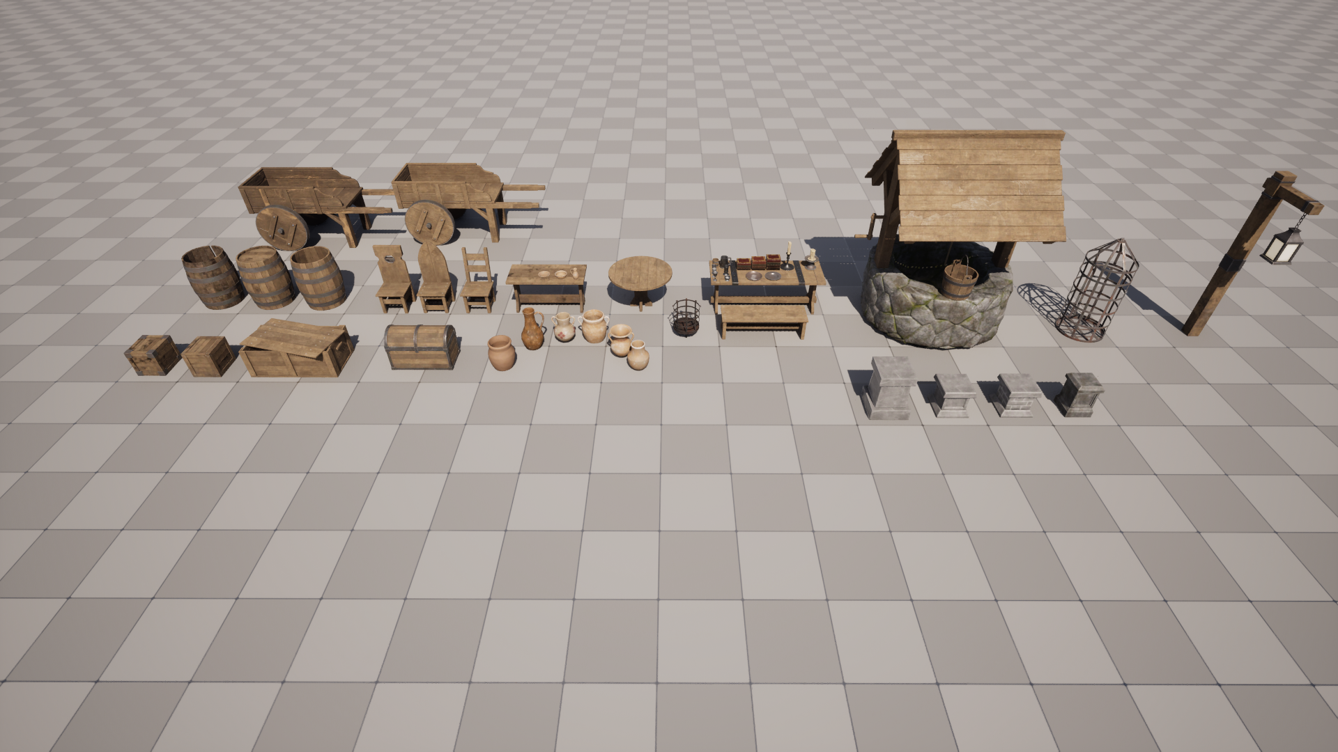 Medieval Village Props – Furniture, Containers & Clutter | Fab