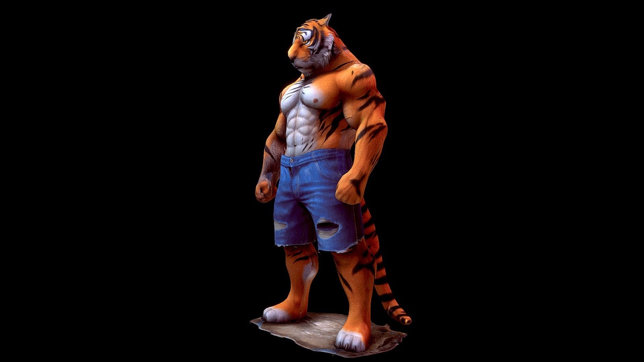 Media 1 for listing Tiger Humanoid Fighter – Realistic Style