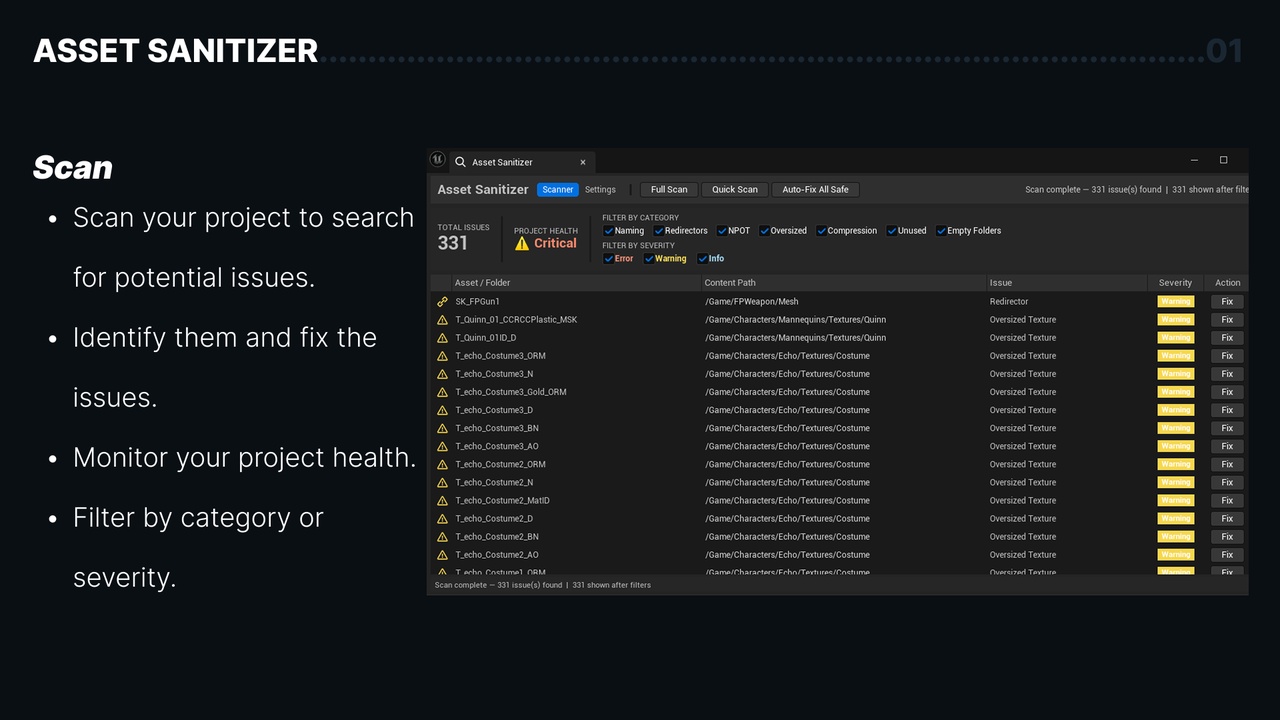 Media 1 for listing Asset Sanitizer - Fix Naming conventions, Cleaner & Optimizer