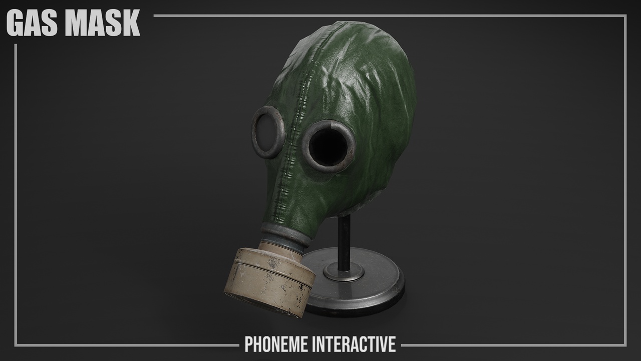 Multimedia 1 para anuncio Gas Mask - Game Ready 3D Model
