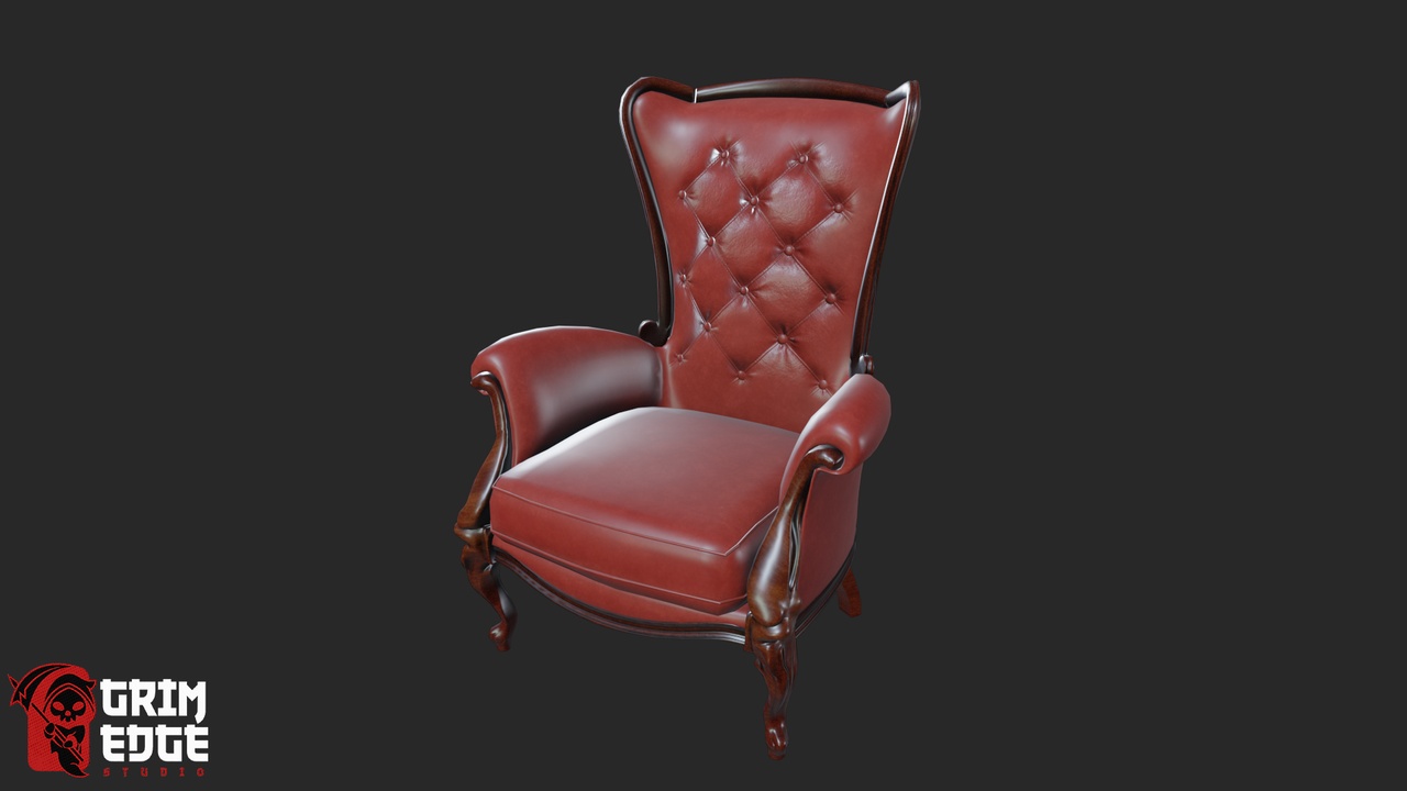 Media 1 for listing Royal Red Classic Leather Sofa
