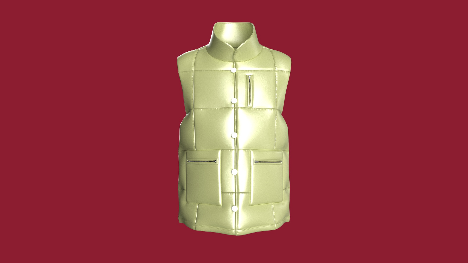 Media 1 for listing Men Quad Matte Puffer Vest | High Poly