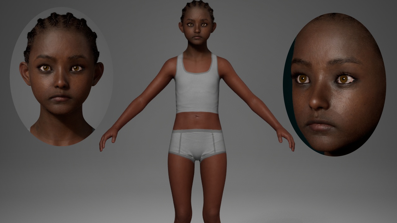 Media 1 for listing Editable MetaHuman Kid - Basi.With hair, no clothing included.