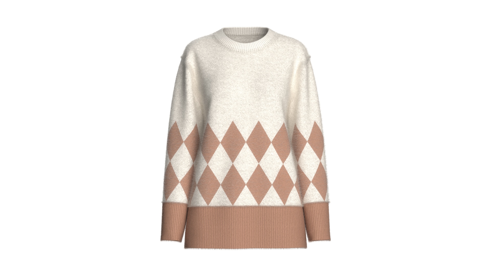 Media 1 for listing Girls Argyle Sherpa Jumper | High Poly