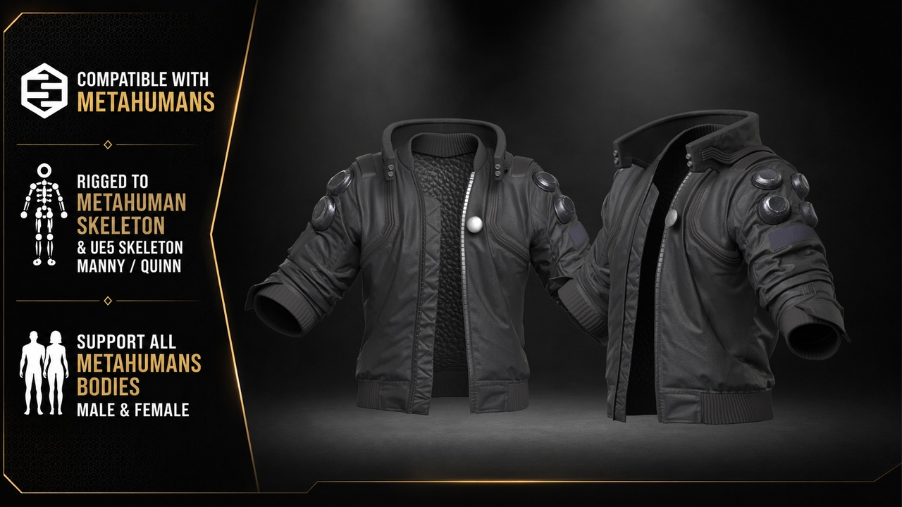 Media 1 for listing Aegis Tactical Jacket for MetaHuman & UE5 Skeletons