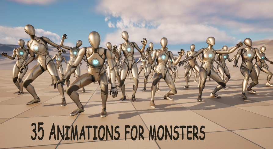 Animations for Monsters ( UE5.3, 35 pcs ) | Fab