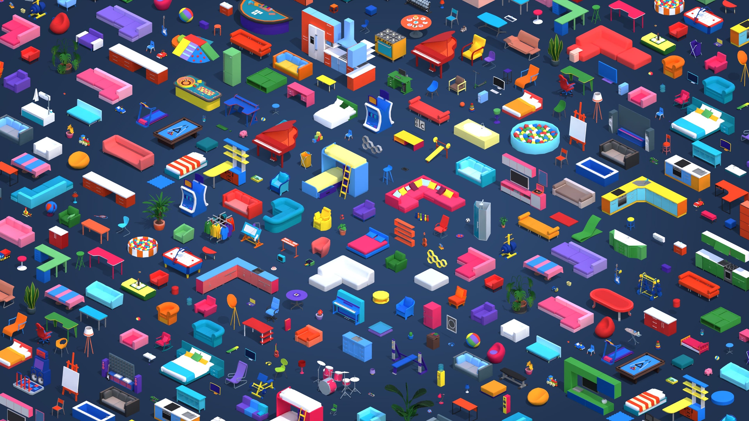 Media 1 for listing Bright Furniture - Low Poly 3D Models Pack