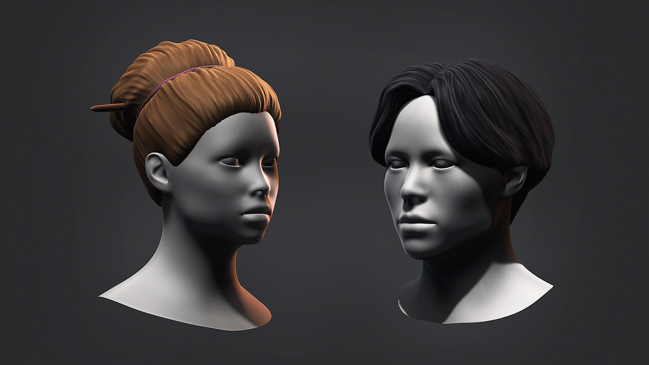 Media 1 for listing Stylized Hair Basemesh FREE Sample