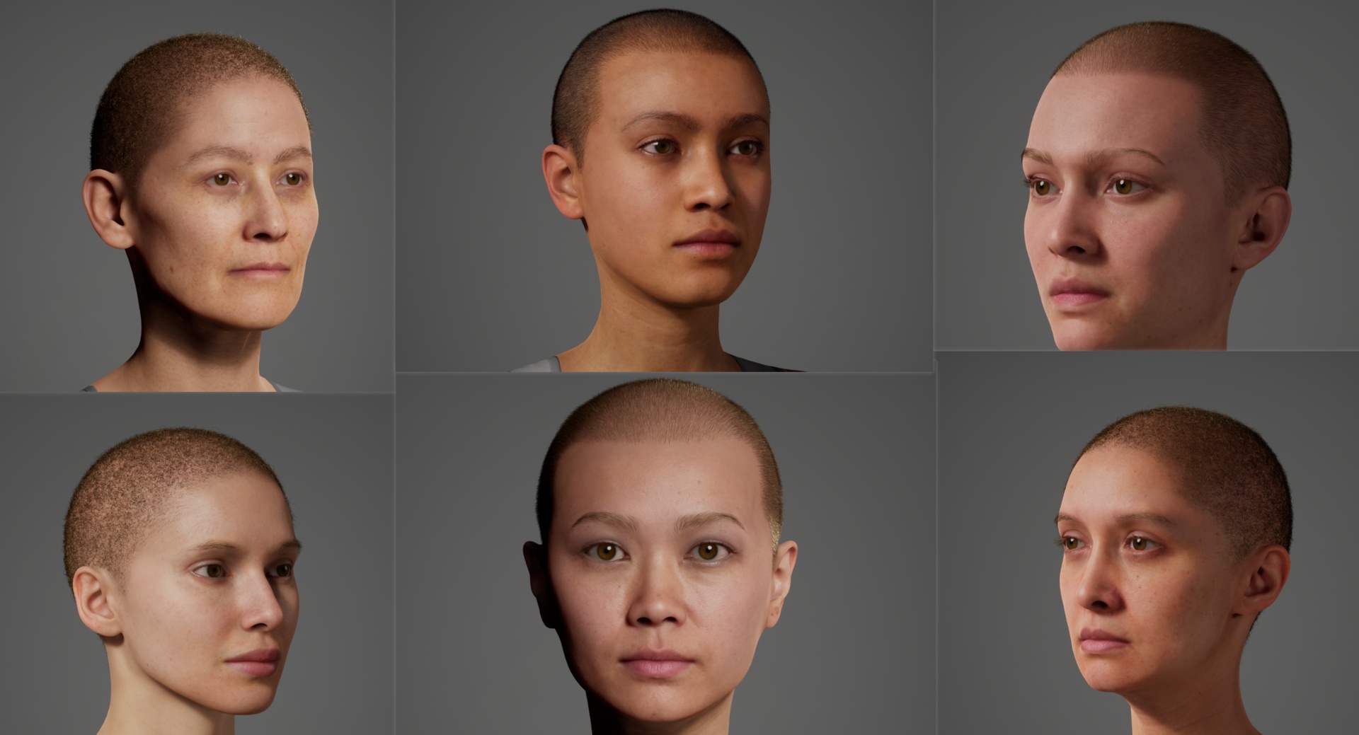 A group of 6 realistic female digital human characters | Fab