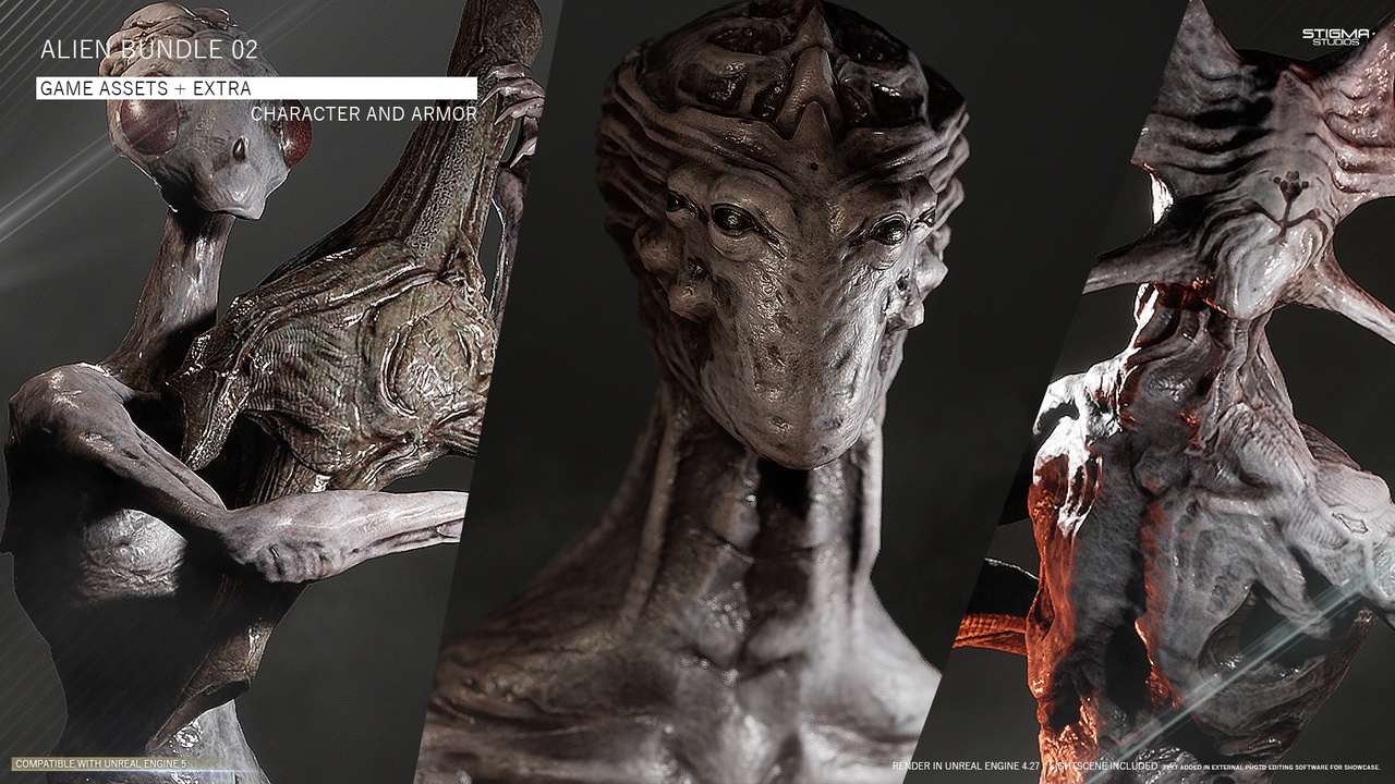 Media 1 for listing Alien Bundle 02 - Game Assets + Extra | STIGMA STUDIOS