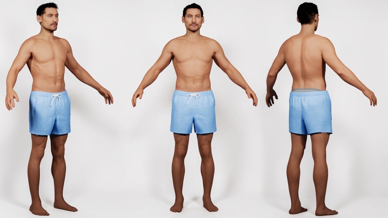 Media 1 for listing Unisex Beach Shorts - Metahuman Compatible