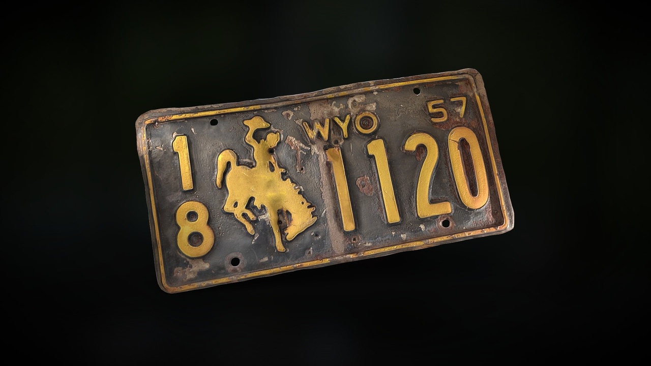Media 1 for listing 1957 Wyoming License Plate