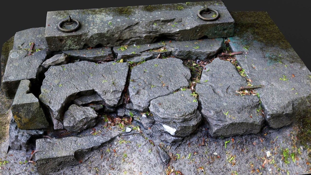 Media 1 for listing steps ruins mossy stone blocks temple PBR photogrammetry