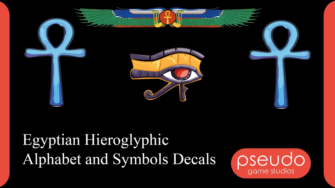 Media 1 for listing Egyptian Hieroglyphic Alphabet and Symbols Decals