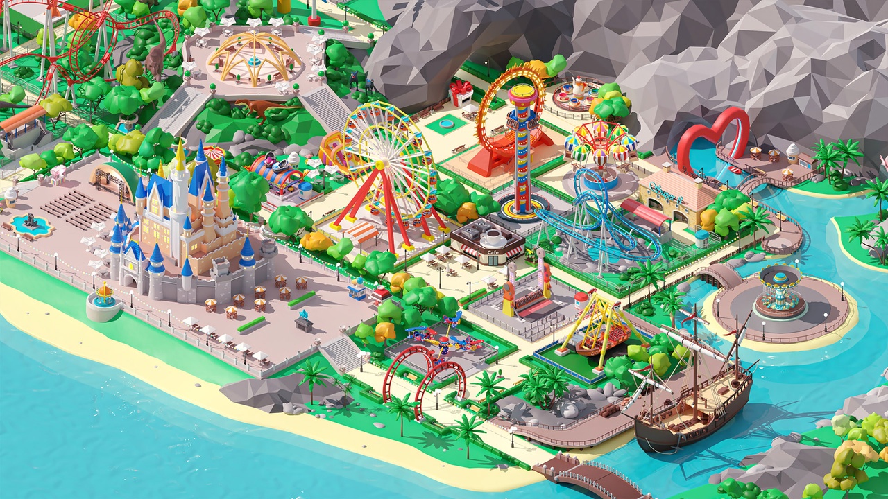 Amusement Park - Low Poly 3D Models Pack | Fab