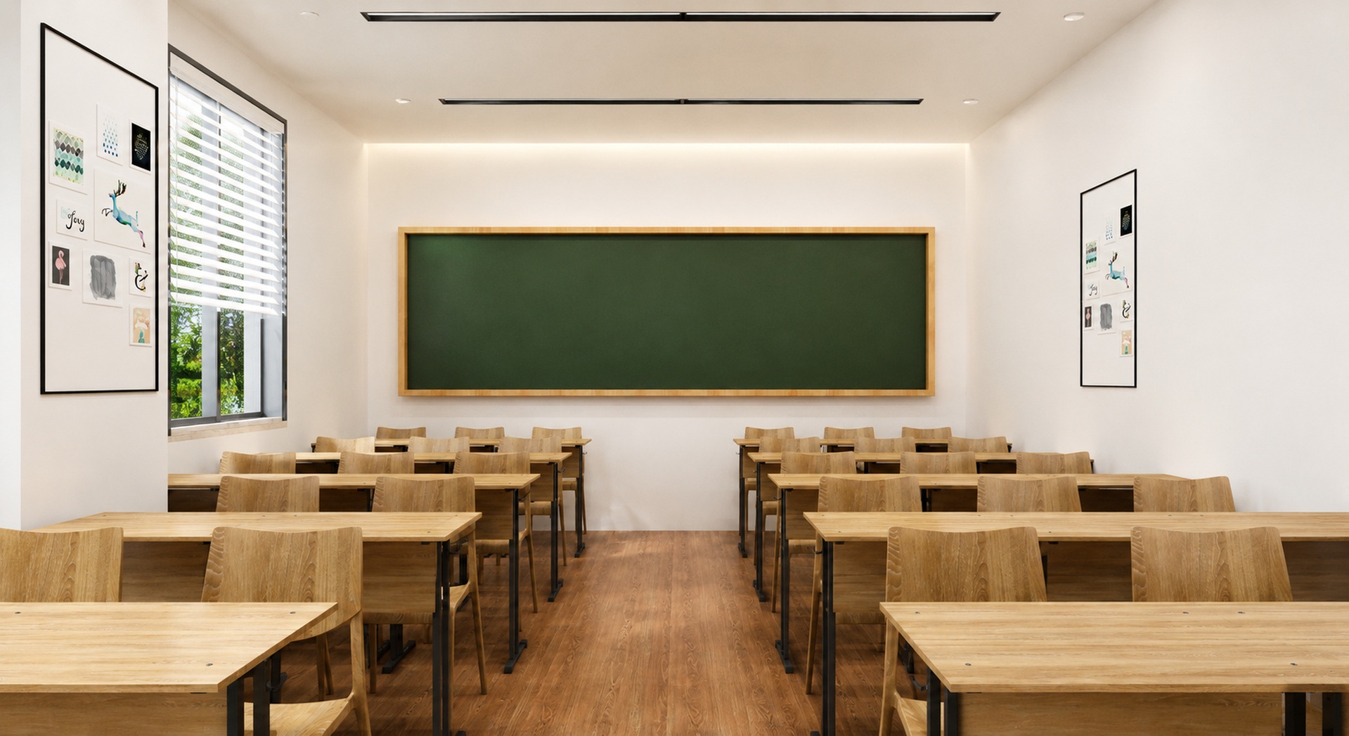 Media 1 for listing Realistic Modern Classroom Interior Scene – School 3D Environment