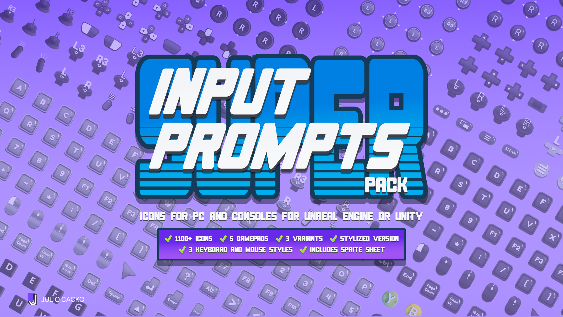 SUPER Casual Input Prompts Pack - 1100+ Icons for PC and Consoles | Fab