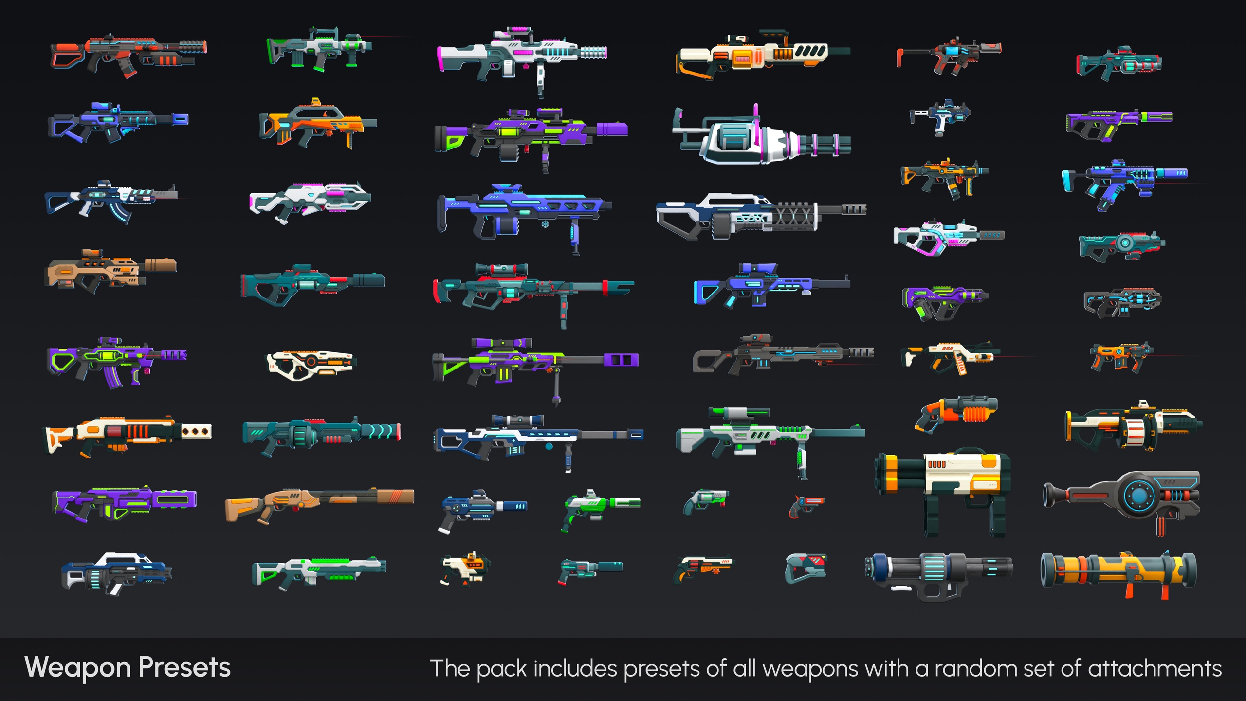 Media 1 for listing Sci-Fi Weapons - Low Poly 3D Models Pack