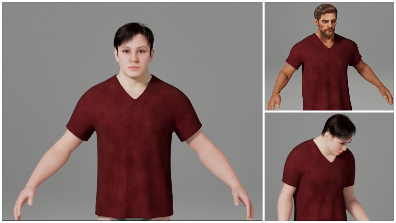 Media 1 for listing Crew Neck T-Shirt for MetaHuman & UE5 Manny