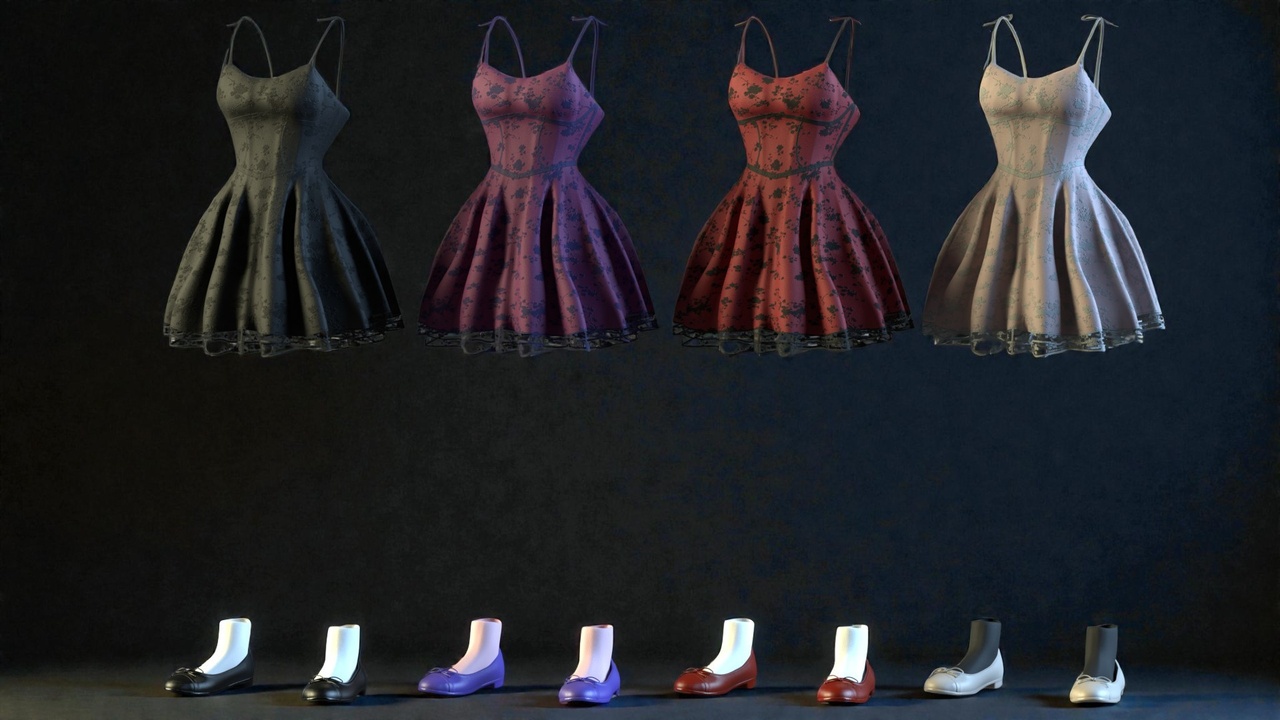 Media 1 for listing Corset Core Dress - Metahuman Compatible