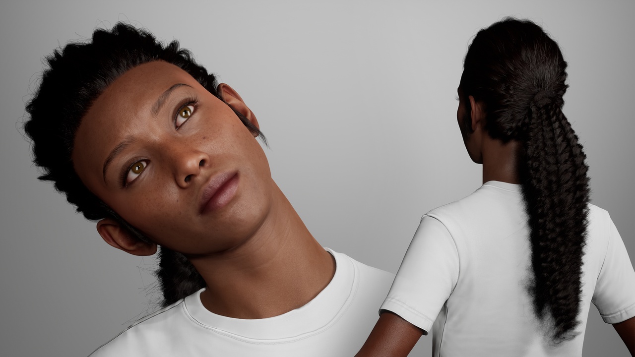 Media 1 for listing MetaHair 34- Groom hair for Metahuman - With low lowpoly version