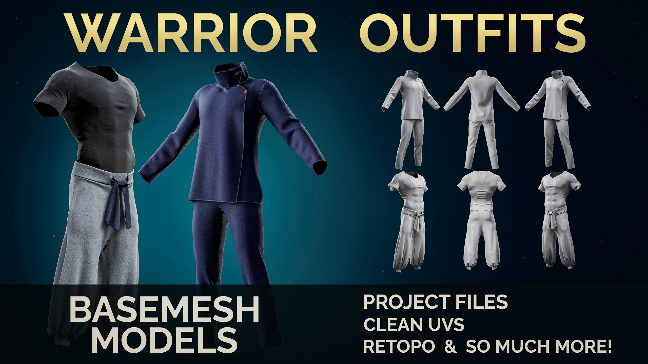 Media 1 for listing Warrior Outfit - Basemesh Models + MetaHuman Guide