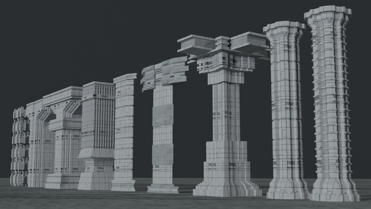 商品 10 Concrete Brutalist Pillars 的媒体 1