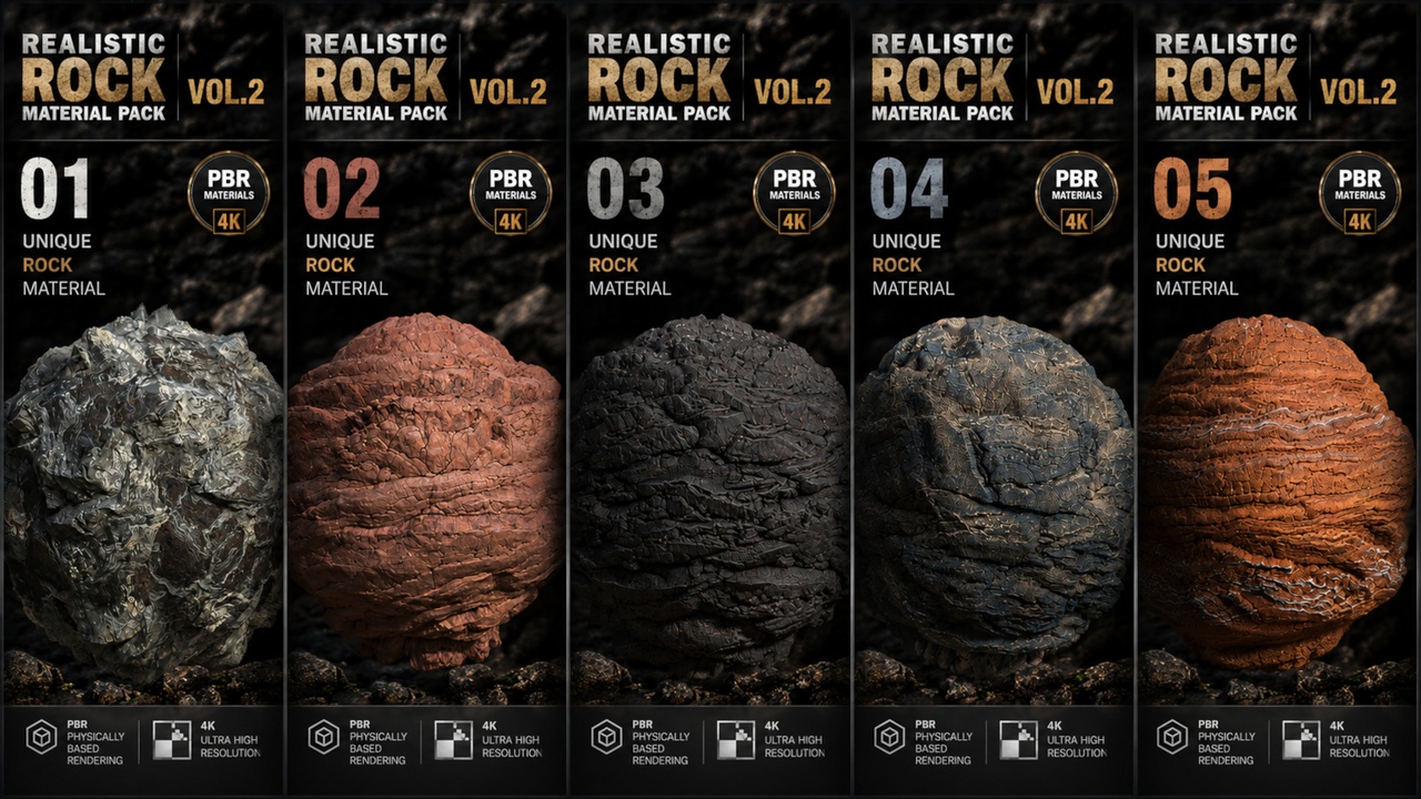 Media 1 for listing Realistic Rock Material Collection Vol.2