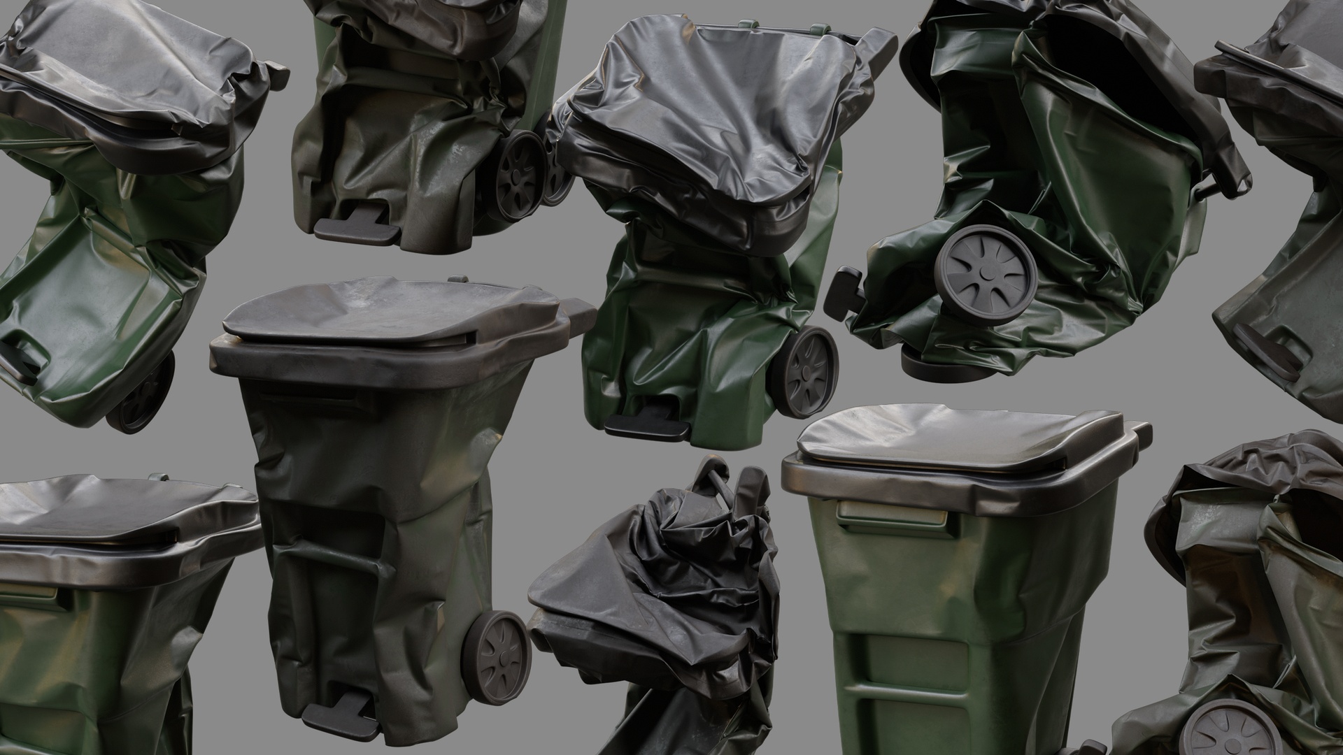 Media 1 for listing Crushed Trash Can Collection