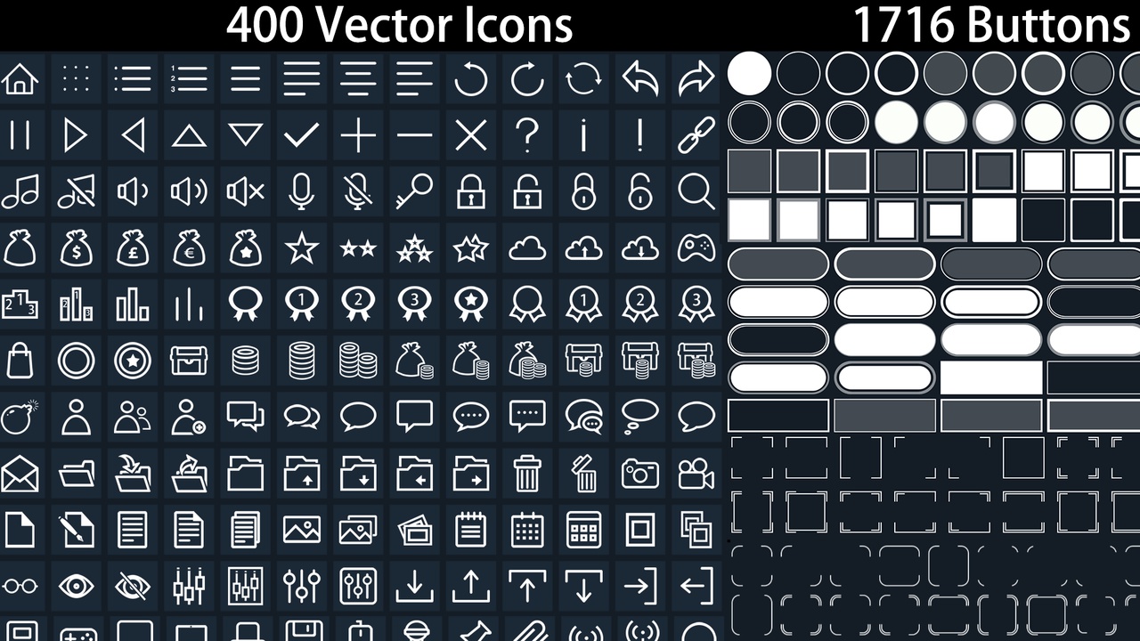 Media 1 for listing Flat Buttons Icons Pack2