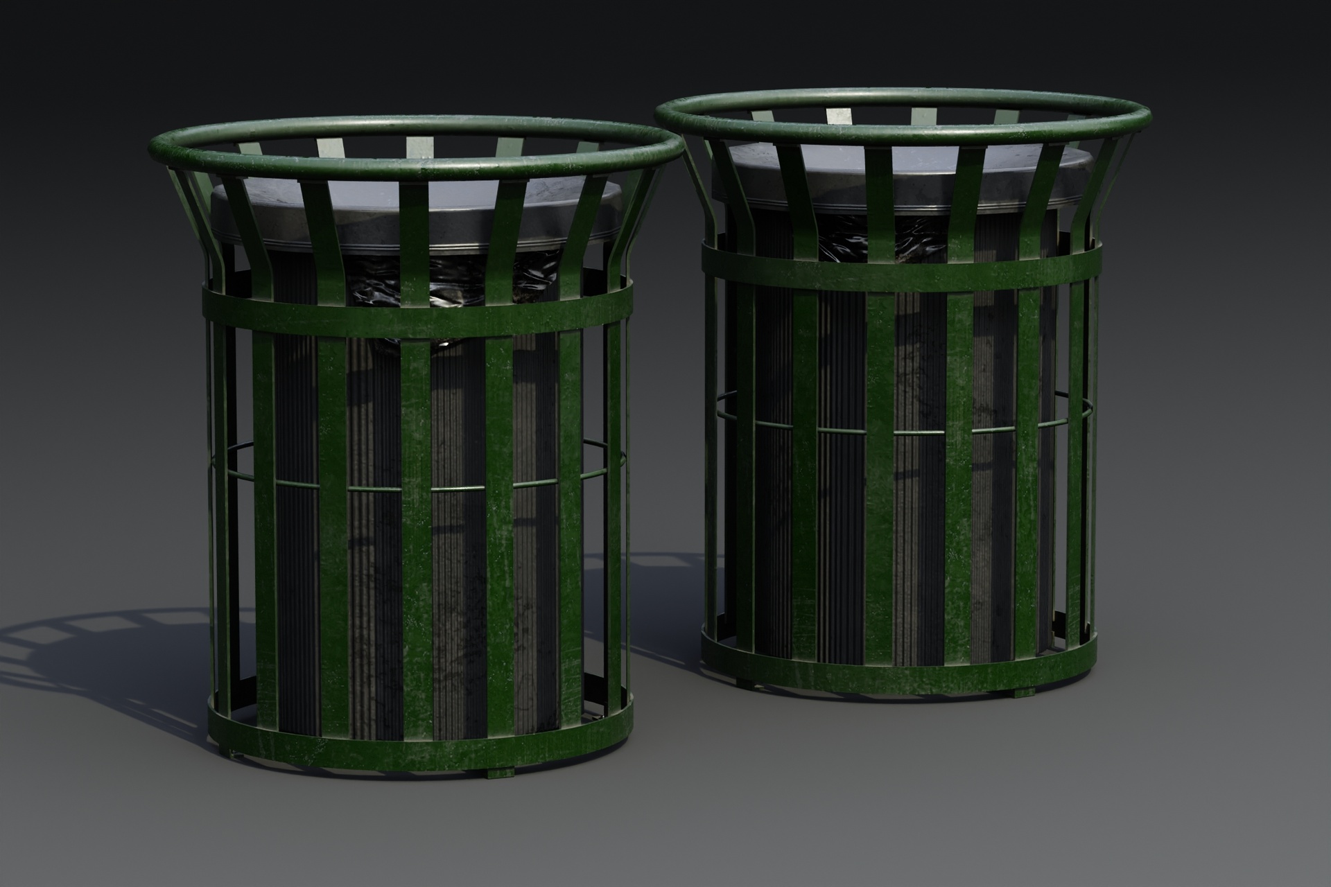 Media 1 for listing Street Trash Bin 01a Game-Ready Low-poly