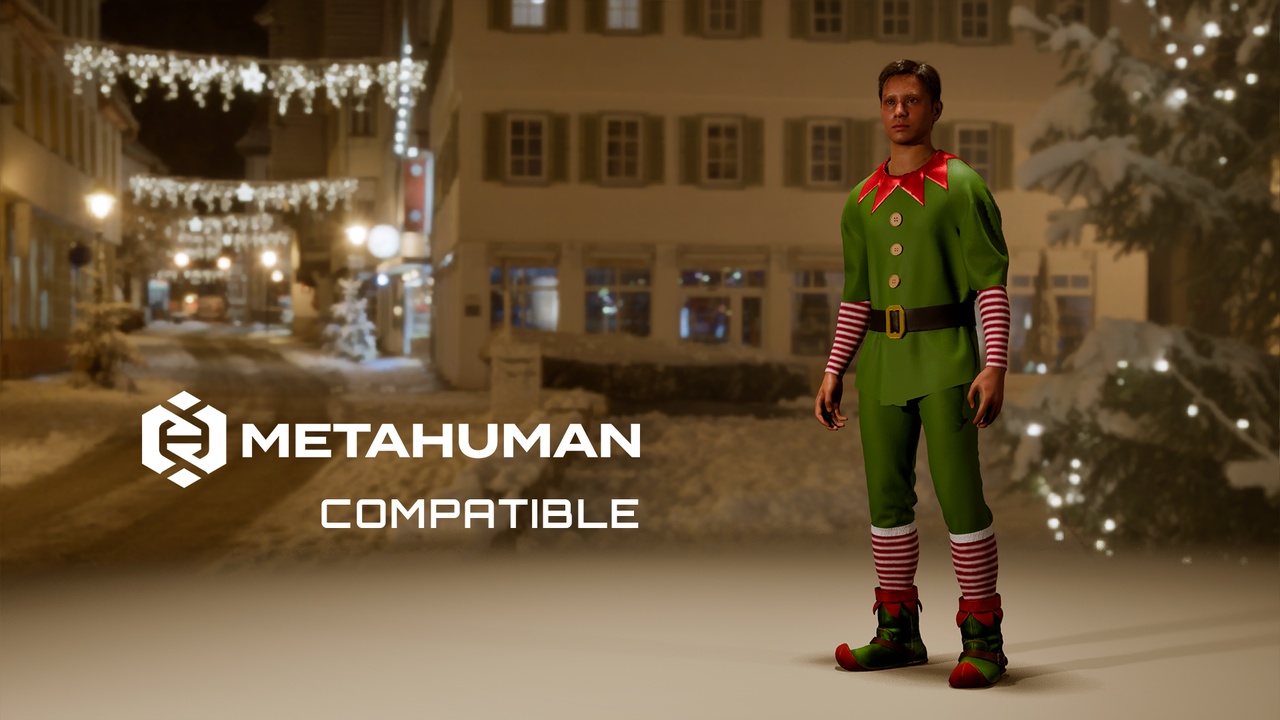 Media 1 for listing Christmas Elf Outfit | MetaHuman Compatible
