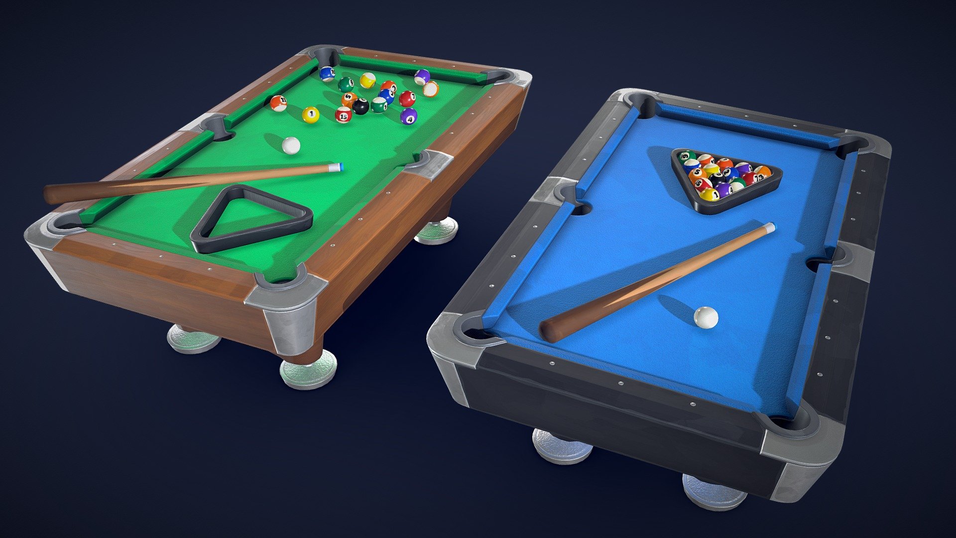 Stylized Billiard / Pool Table - Game Ready | Fab