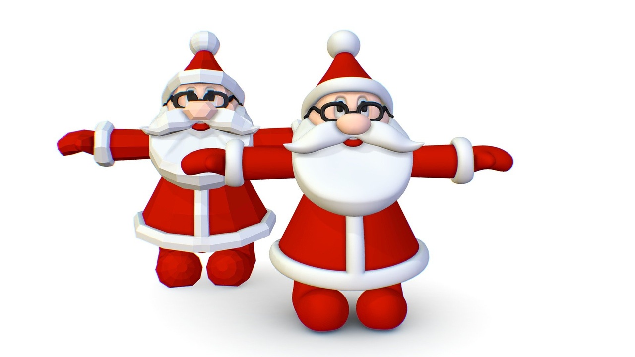 商品 Subdivision Skined Stylish Santa Claus T-Pose Beard Mustache Glasses Hat Cap 的媒体 1