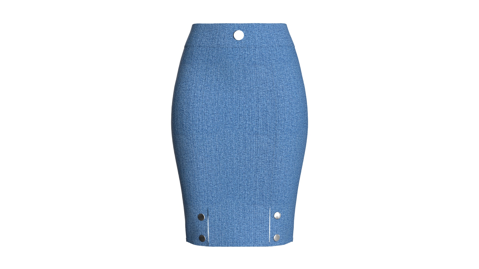 Media 1 for listing Girls Denim High - Waist Pencil Skirt | High Poly