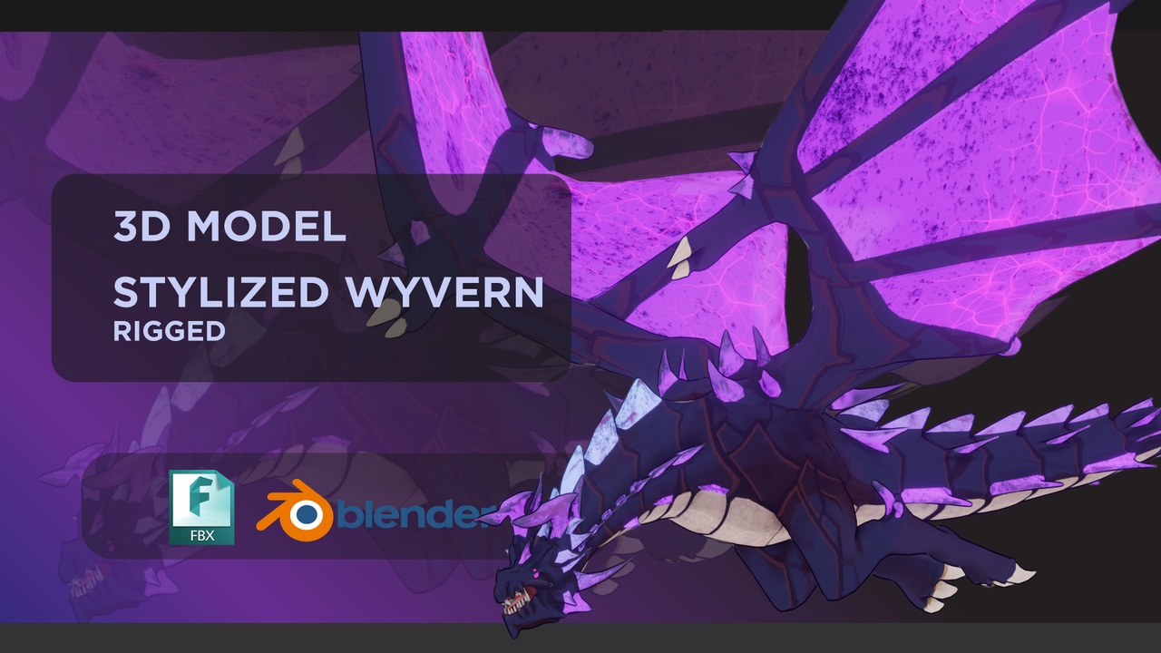 Media 1 for listing Low Poly Stylized Wyvern