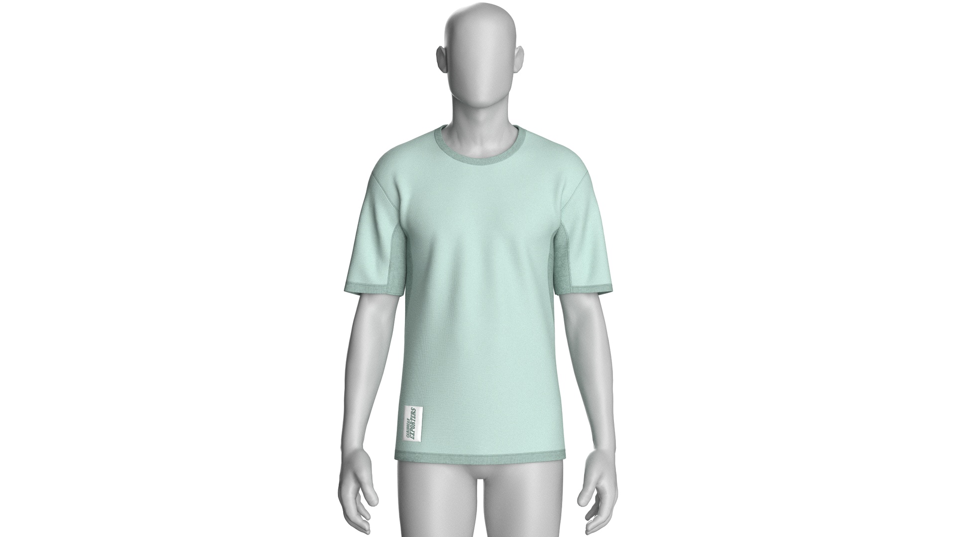 Media 1 for listing Men Contrast Collar Mint Tee | High Poly