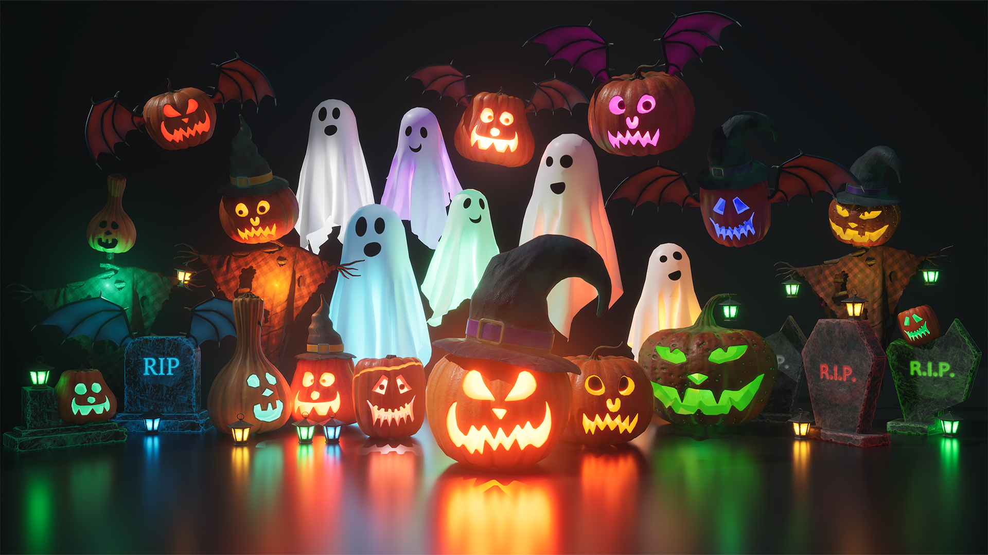 Halloween Day Pack #1 Pumpkins, Ghosts, Scarecrow | Fab