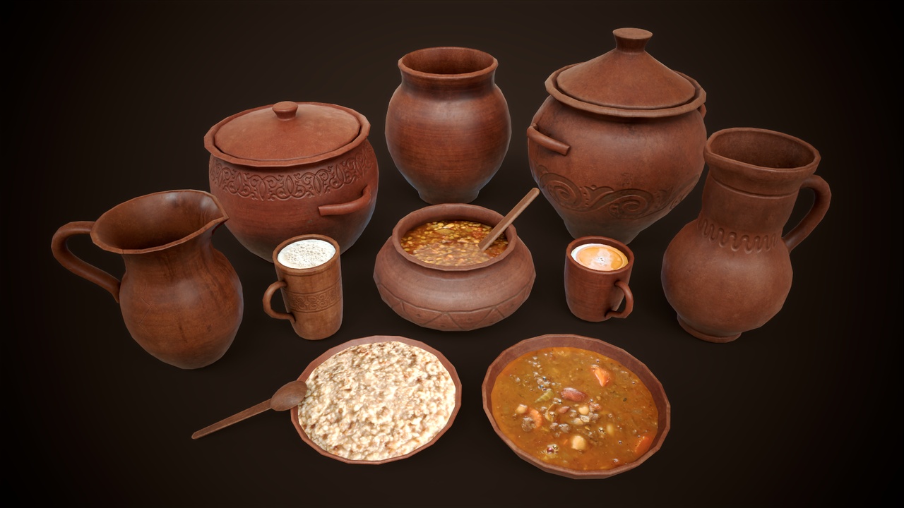 Media 1 for listing Medieval clay tableware pack