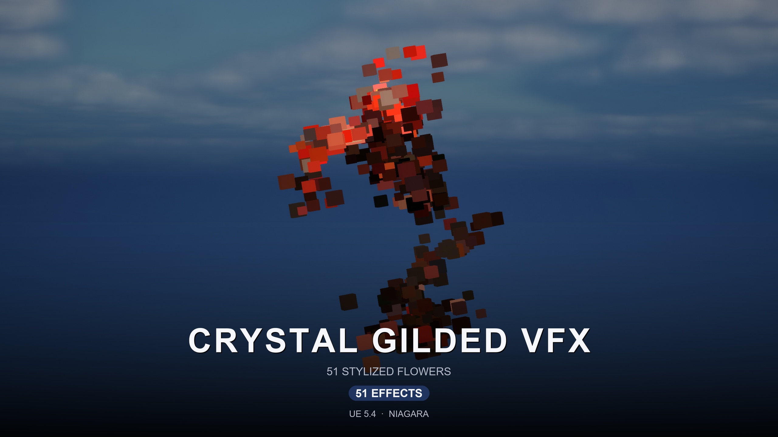 Media 1 for listing Crystal & Gilded VFX — Faceted Cubes and Golden Auras