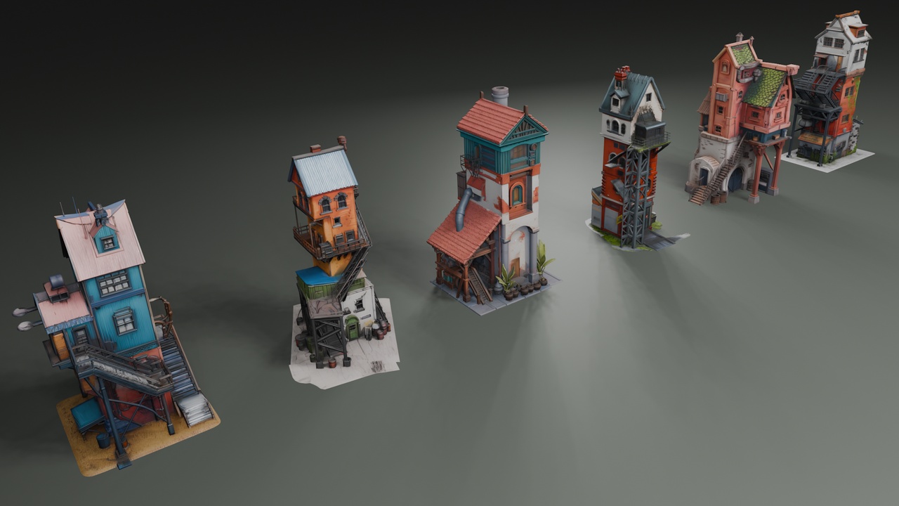 Media 1 for listing Stylized Industrial Architecture Set 3🏭