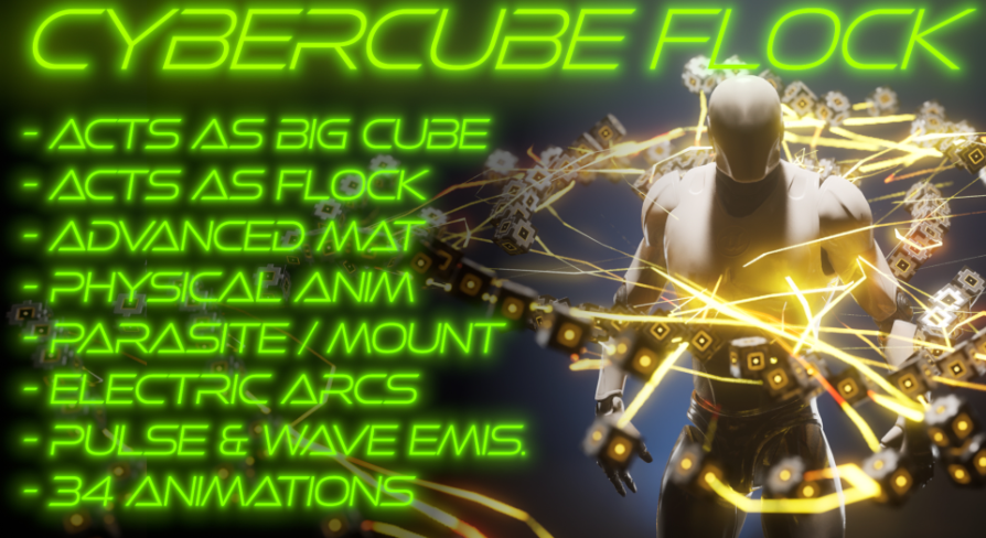 Cyber Cubes Flock, flock of mini robot drones with blueprint for ...