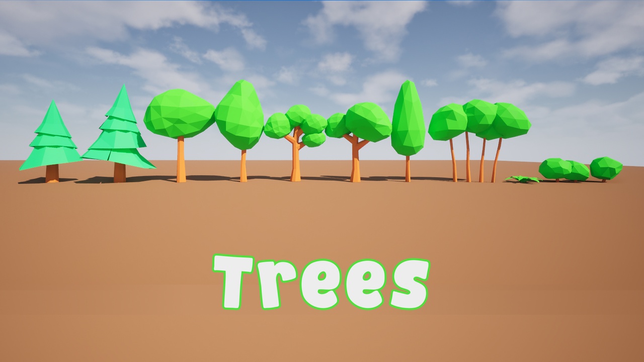 Media 1 for listing Stylized Low Poly Trees & Vegetation – Game Ready