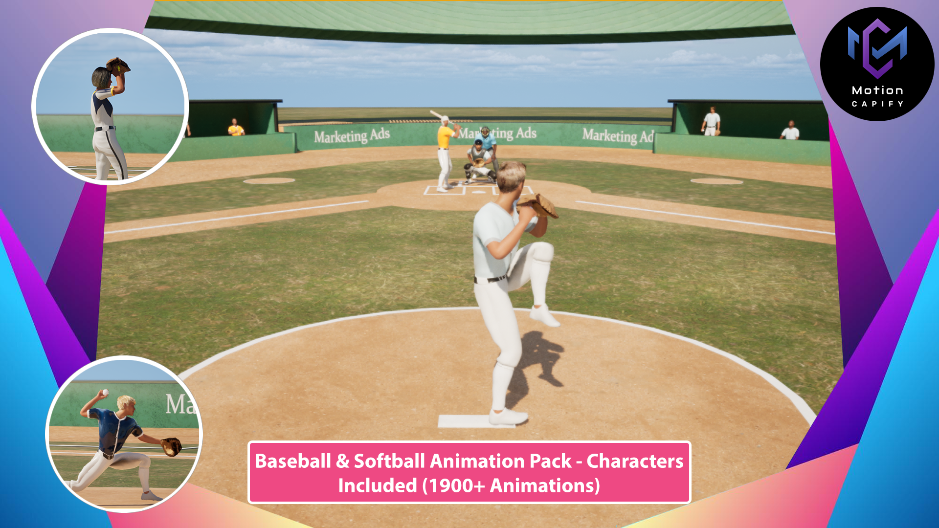 Baseball & Softball Animation Pack - Characters Included (1900 ...