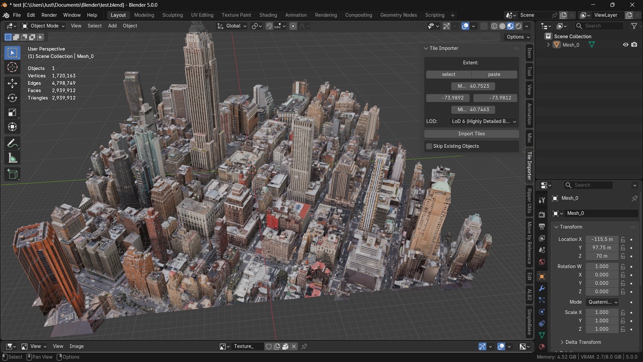 Media 1 for listing Tile importer addon for blender