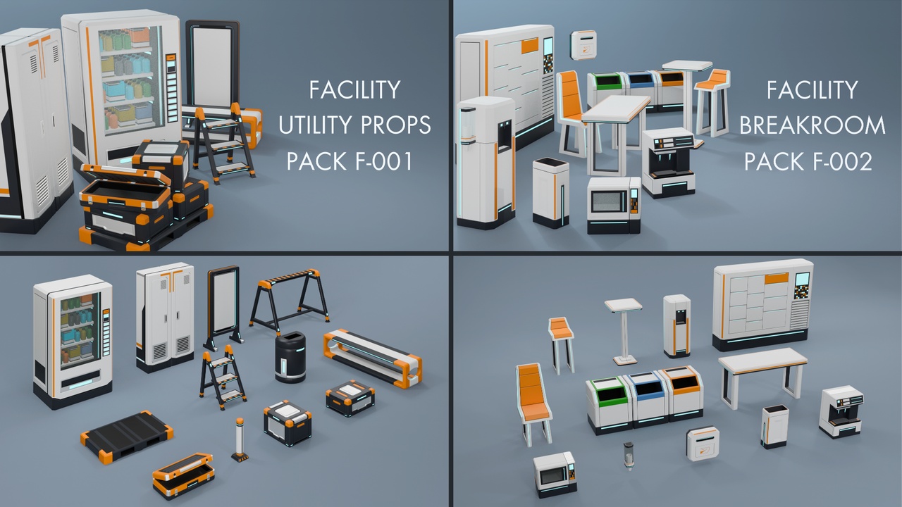 Media 1 for listing Low Poly Sci-Fi Facility Bundle F