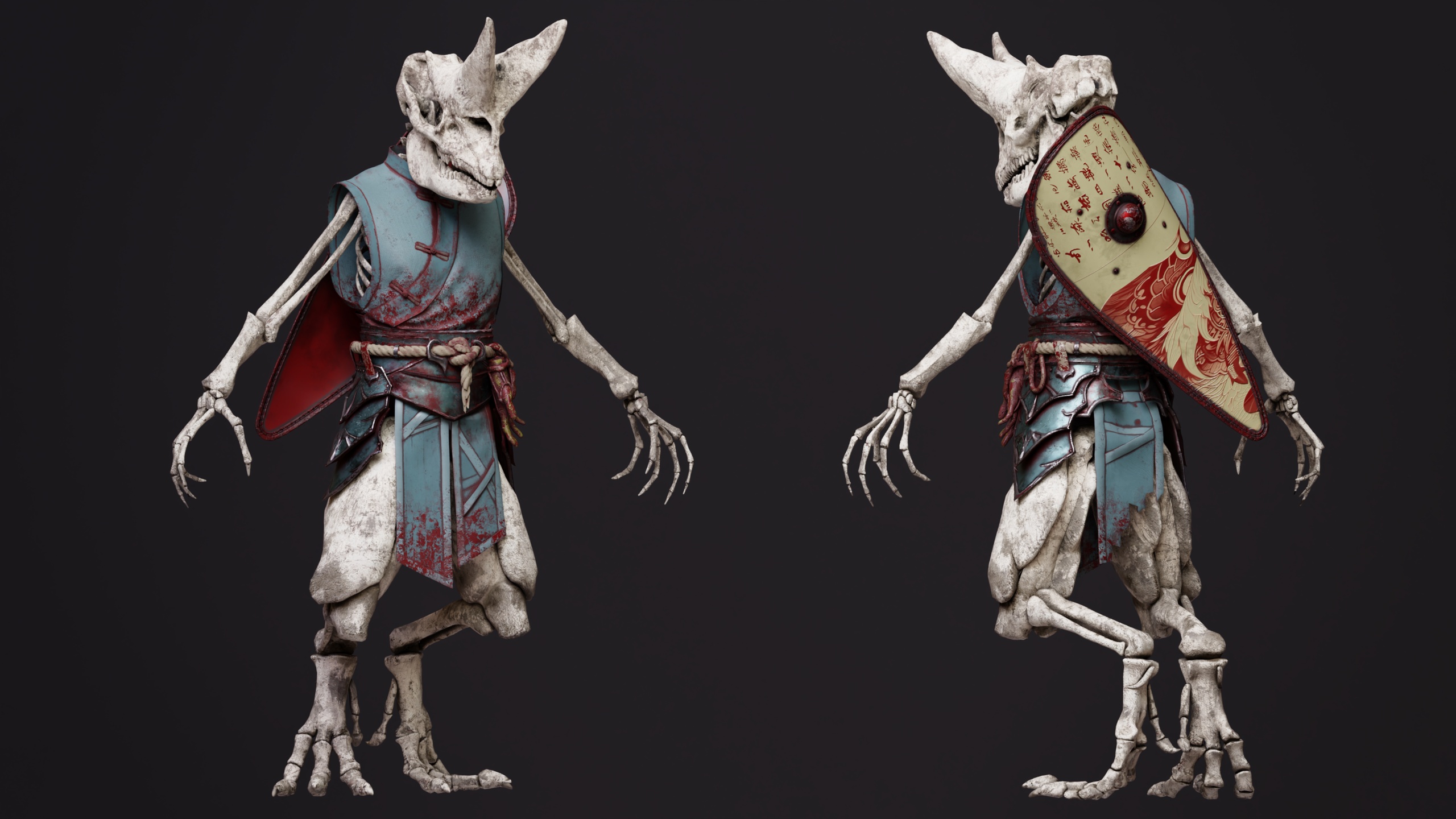 Media 1 for listing GAMEREADY SAMURAI SKELETON ARSINOITHERIUM WARRIOR