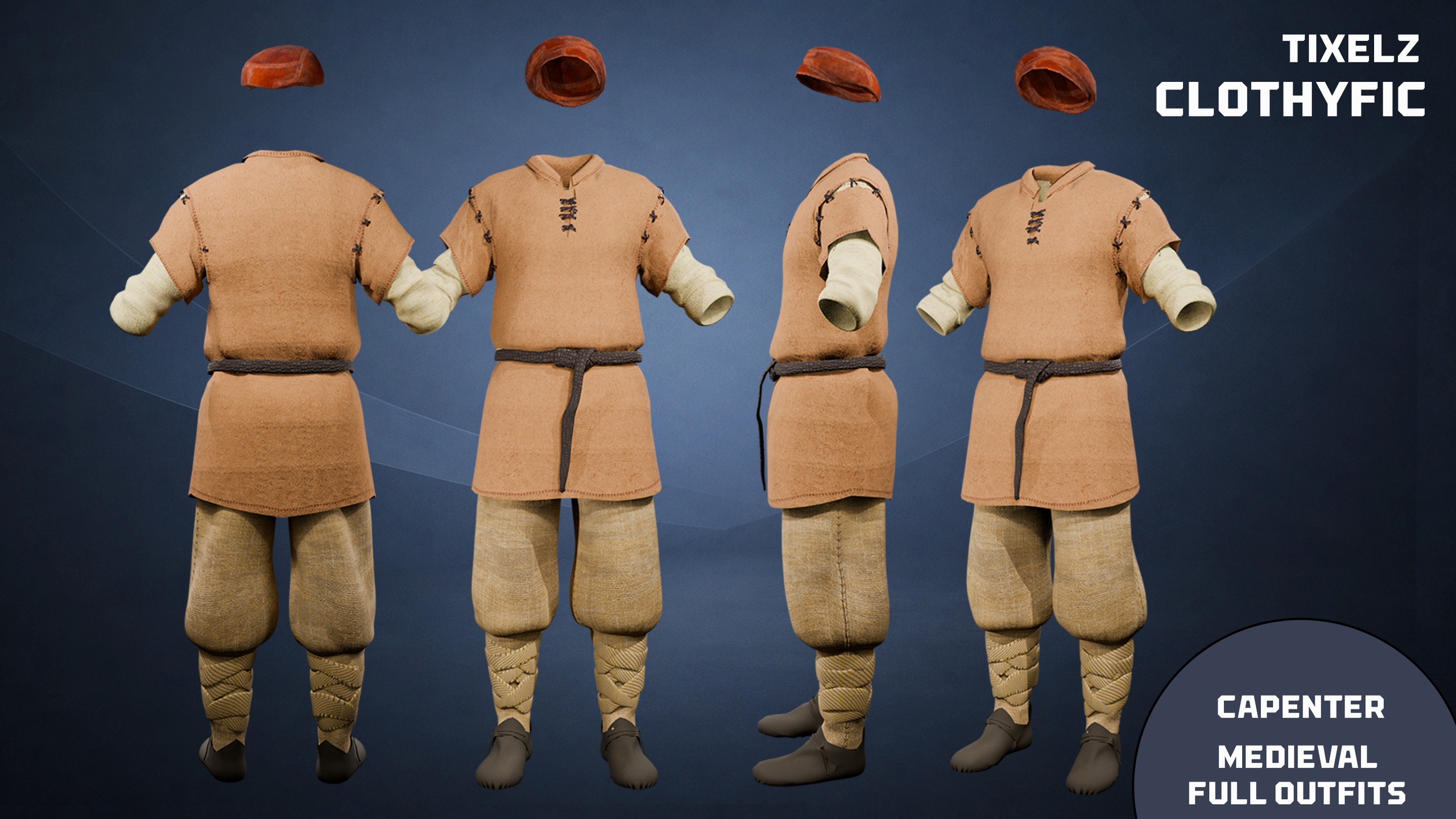 Media 1 for listing Carpenter/Painter medieval full outfit 20 - clothyfic bundles